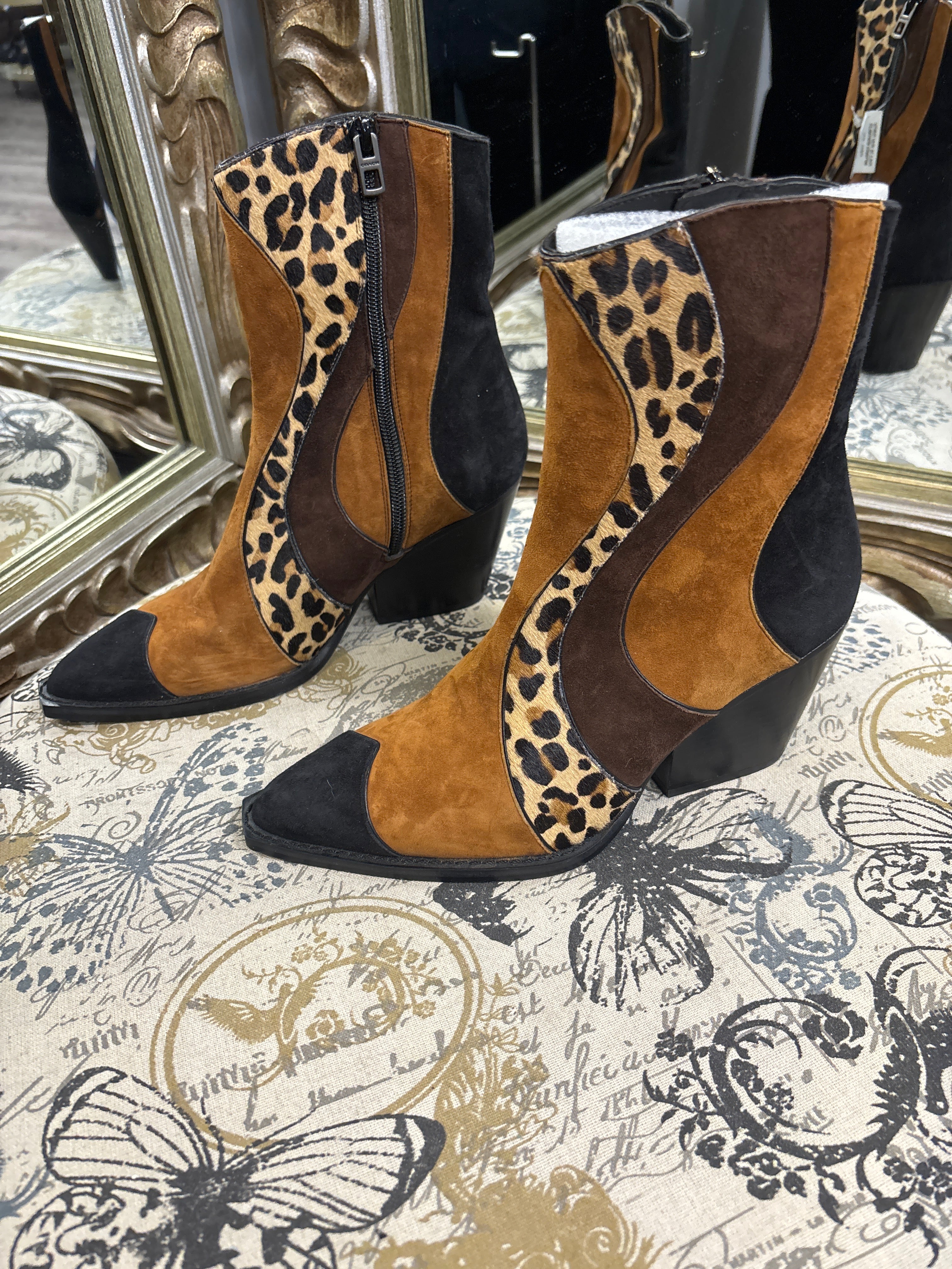 Coach Animal Print Booties - Size 7