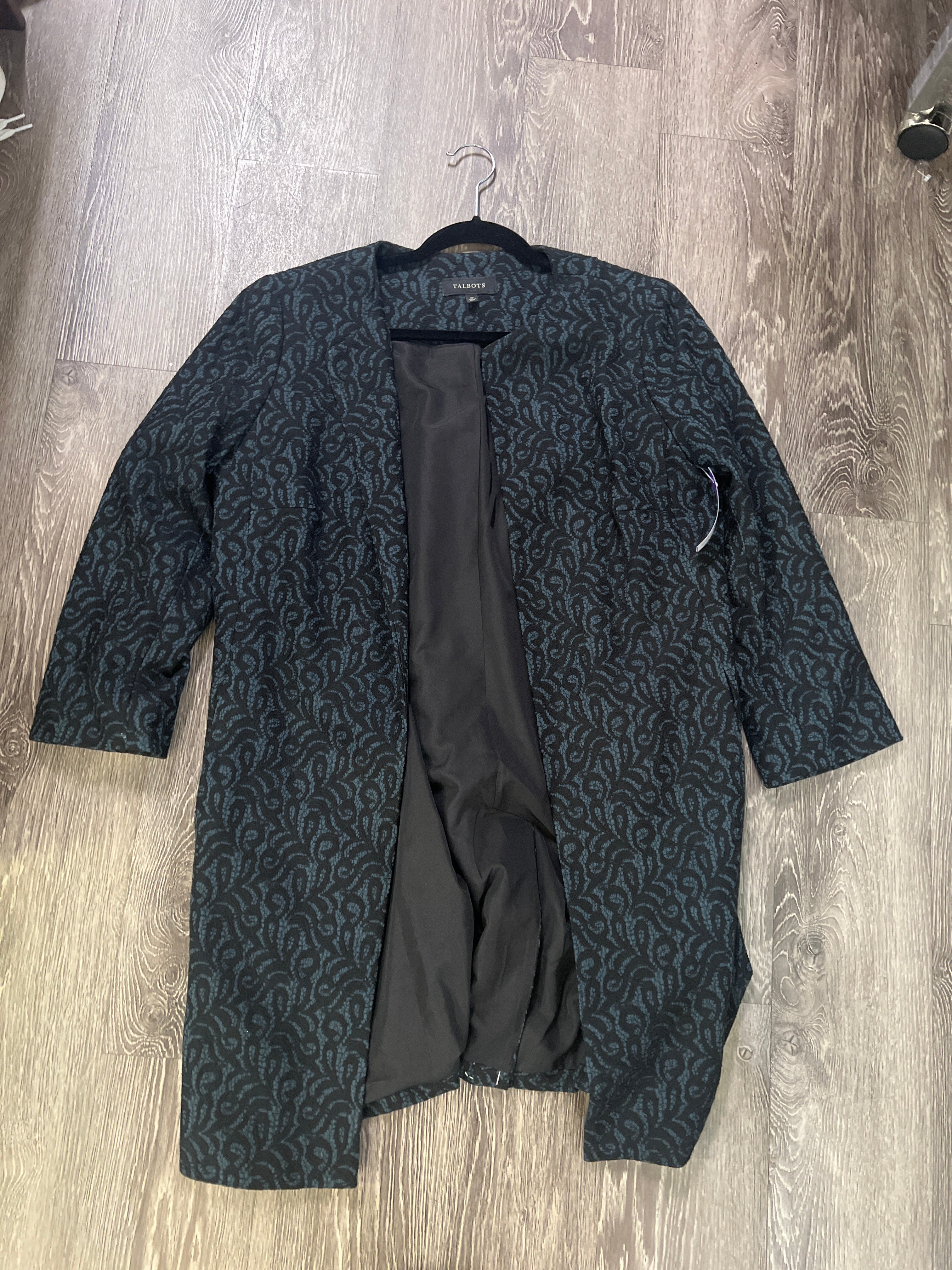 Talbots Lace Print Overcoat Jacket (Size 10)