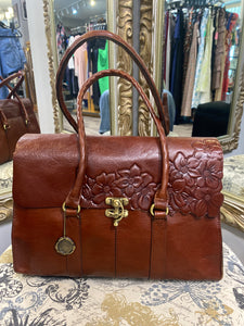 Patricia Nash Leather Flap..Floral Accent