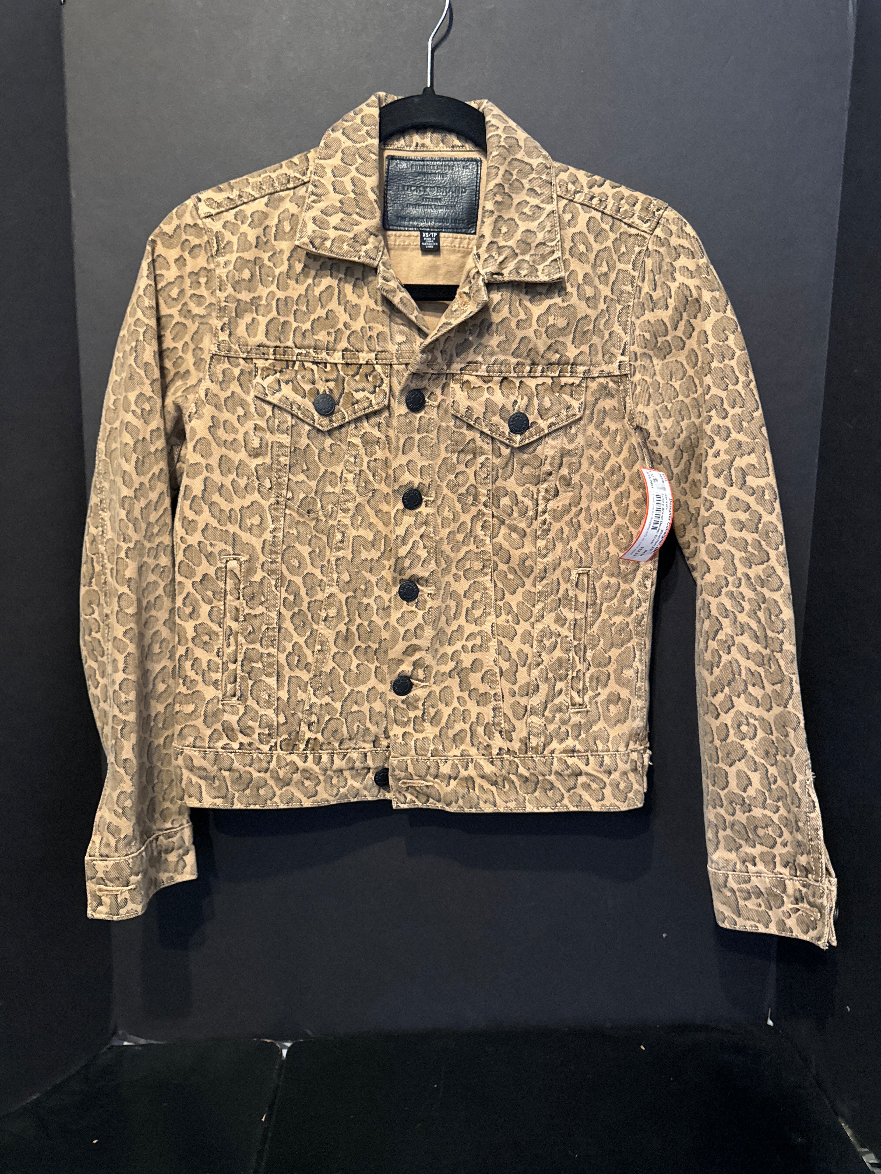 Lucky Brand Denim Cheetah Print Jacket - XS