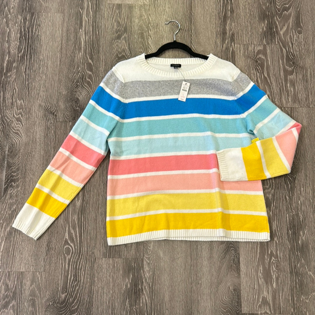 Talbots Rainbow Striped Sweater - large