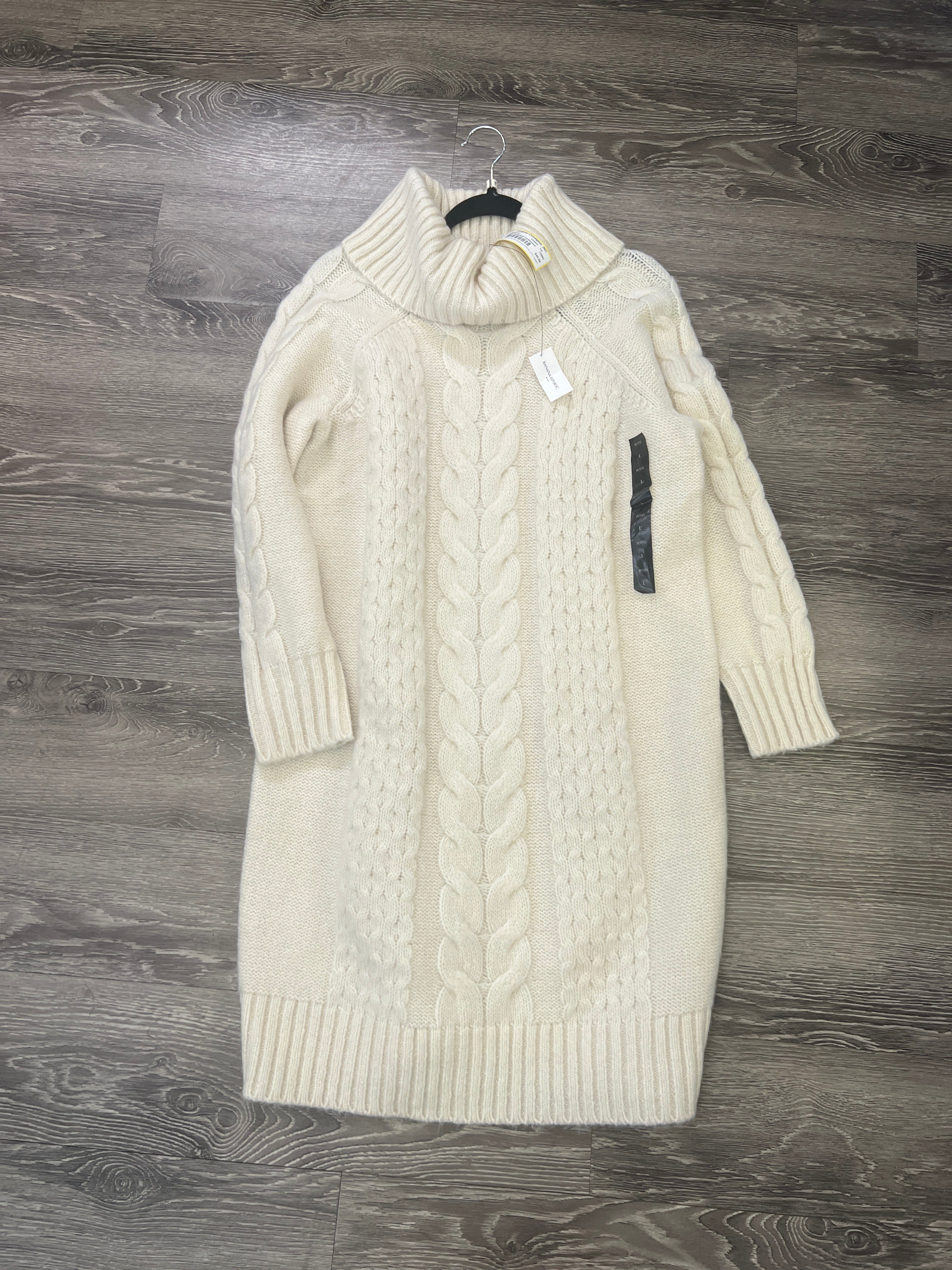 Banana Republic Cableknit Turtleneck Dress (Size Large Petite)