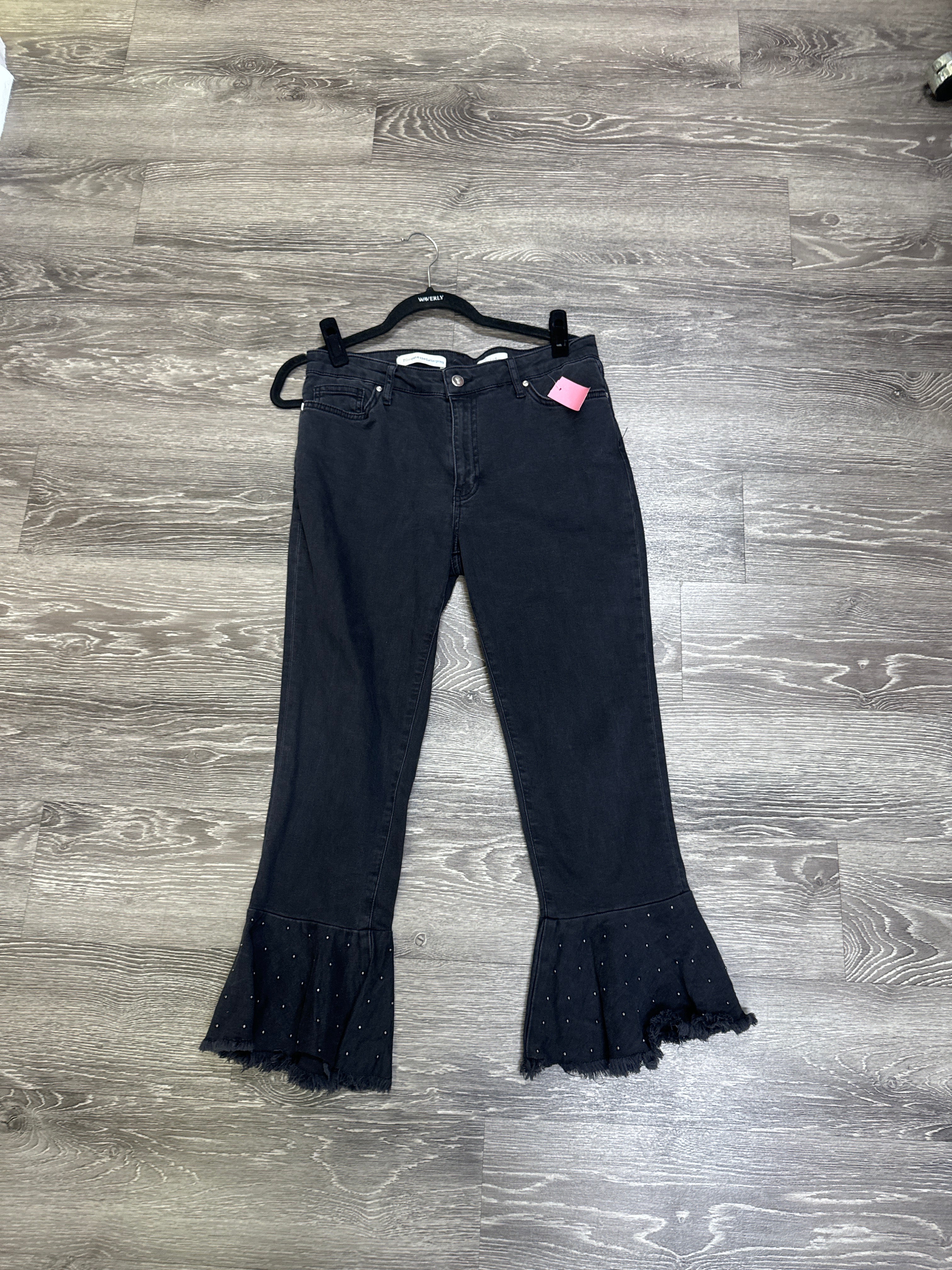 Pilcro Flare Stud Crop Jeans - size 28