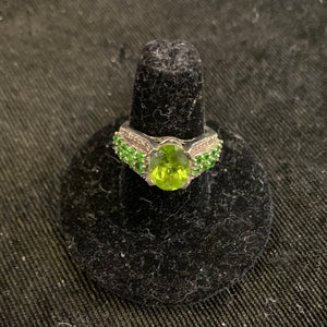 Peridot Center & Side Ring