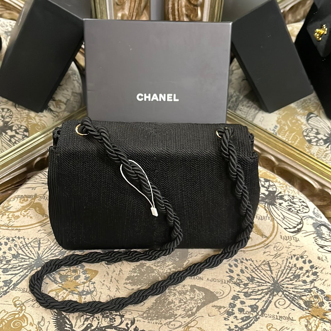 Chanel rare silk hand woven handbag - small