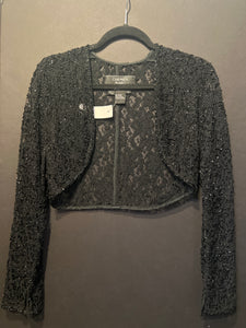 Carmen Marc Valvo Bead Lace Open Evening Blazer (Size 4)