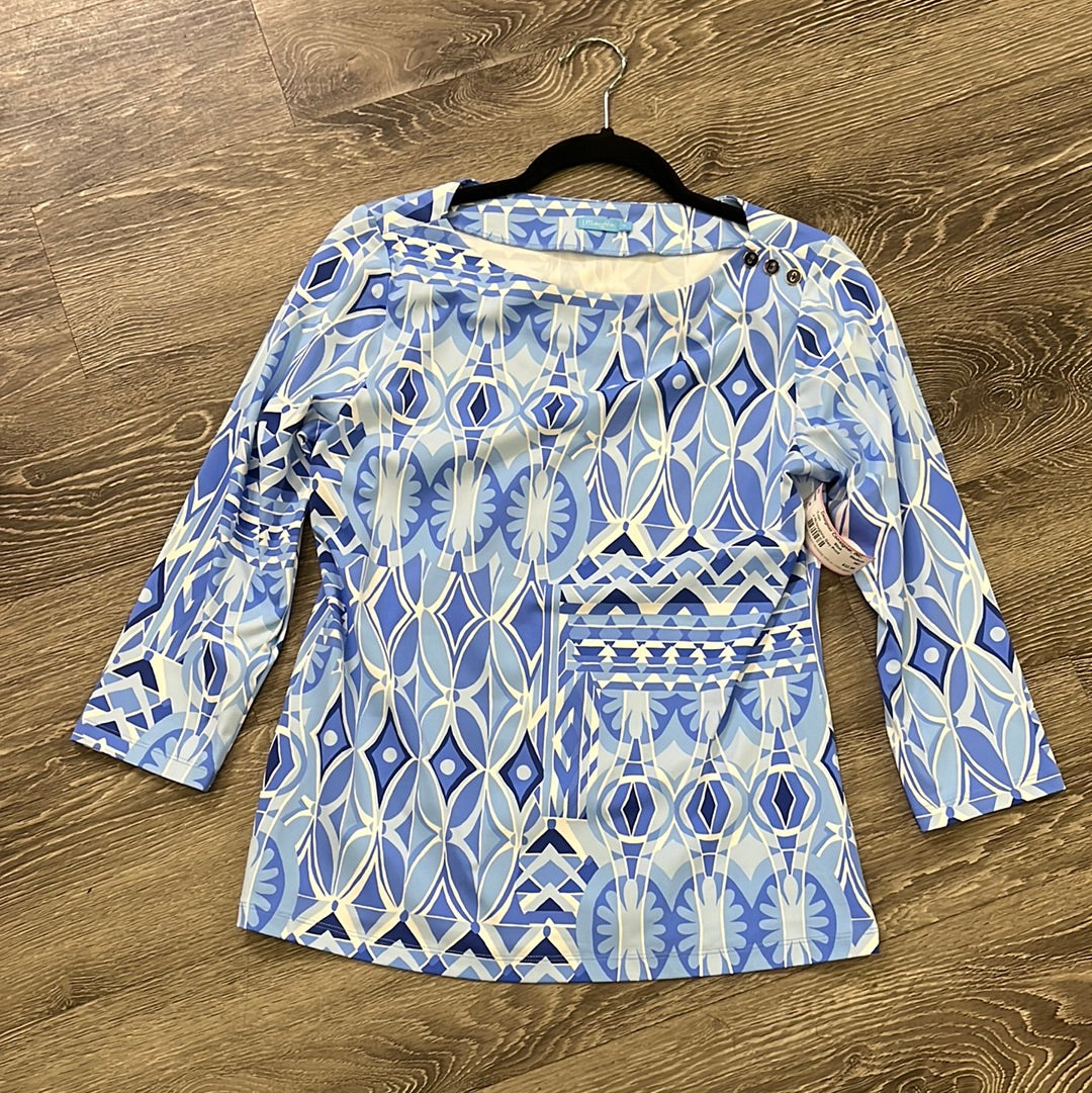 J McLaughlin geo print top - size medium