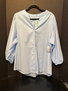 J McLaughlin Balloon Sleeve Button Up Top - XL