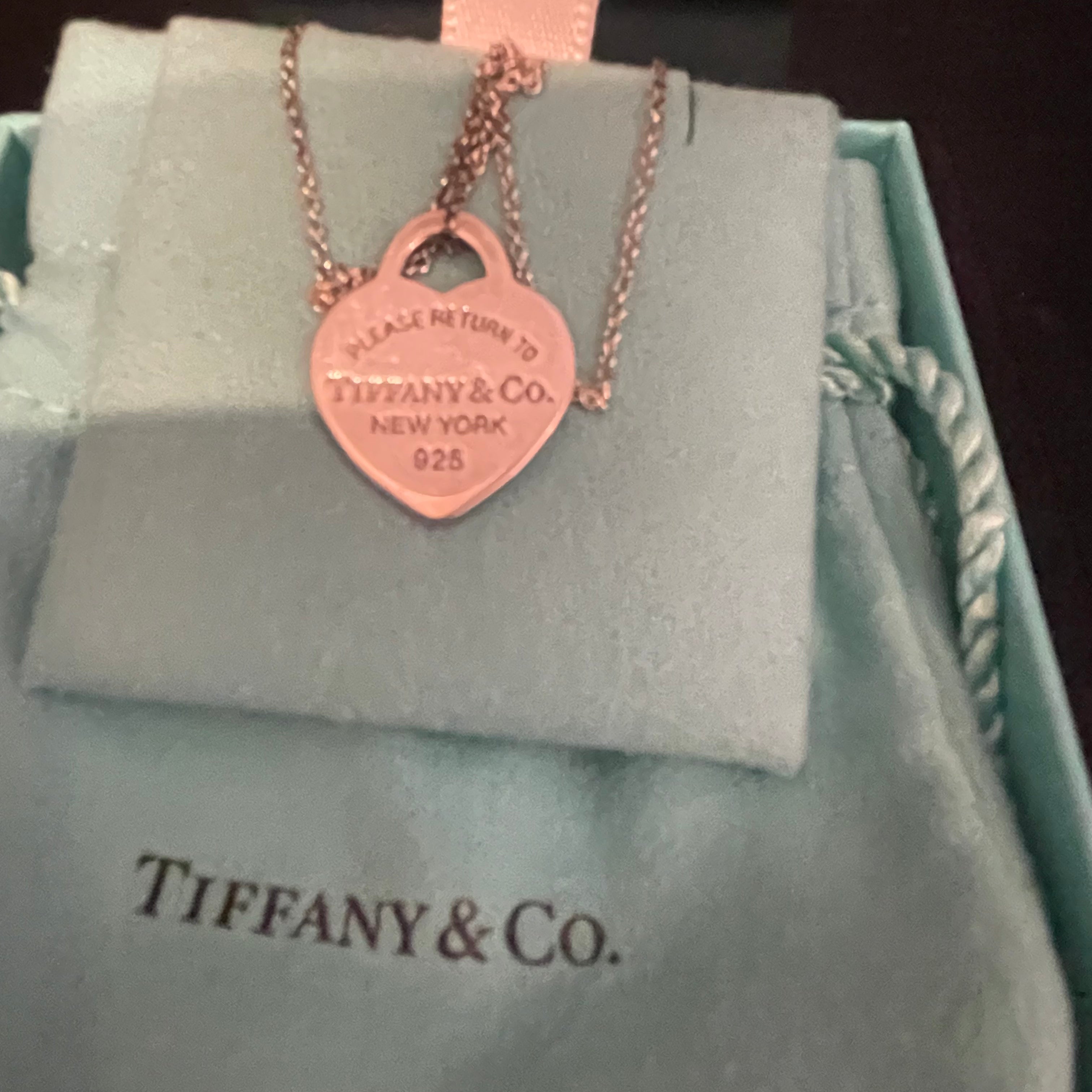 Tiffany 925 Inscribed Heart Necklace