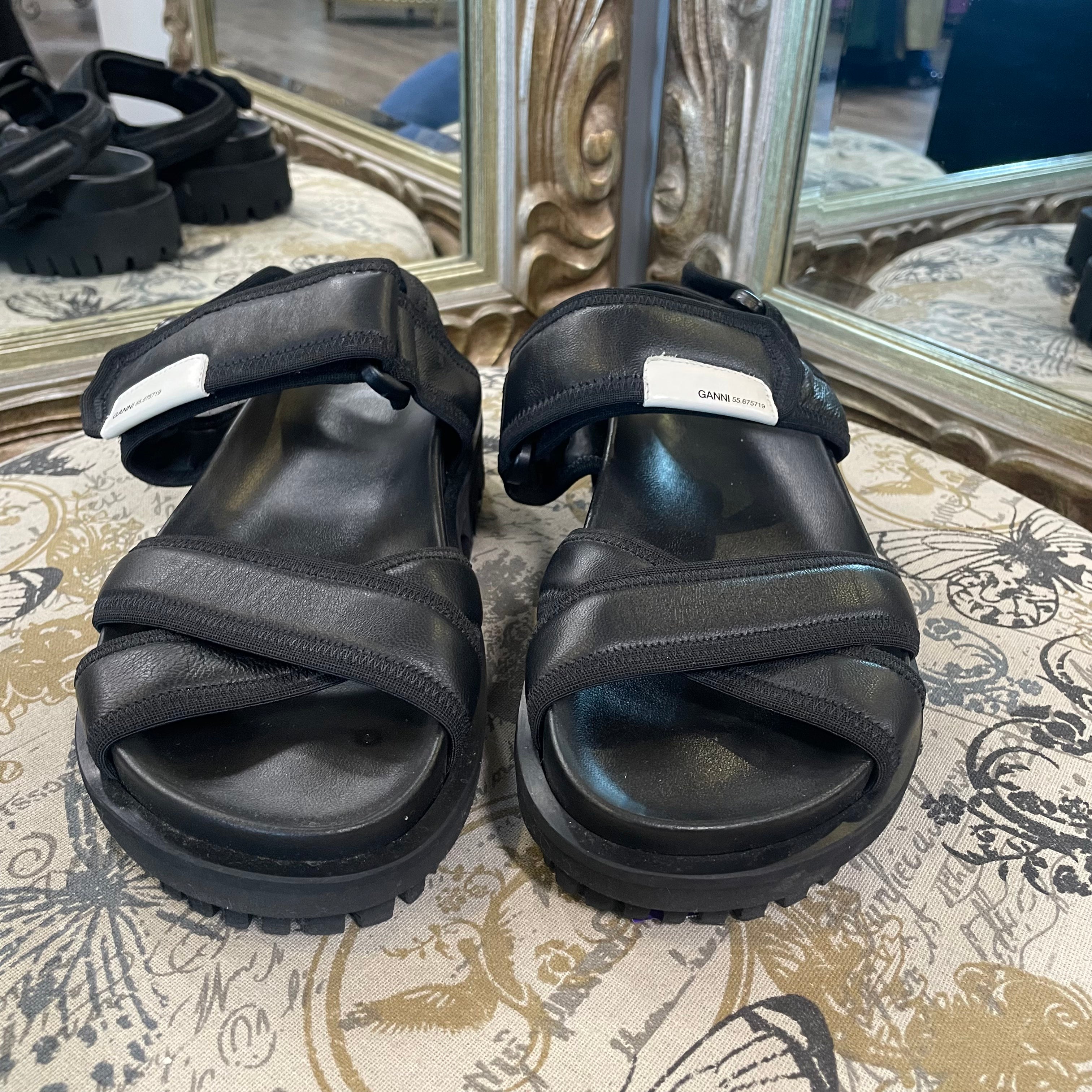 Ganni Chunky Strap Sandals - Size 8