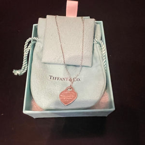 Tiffany 925 Inscribed Heart Necklace