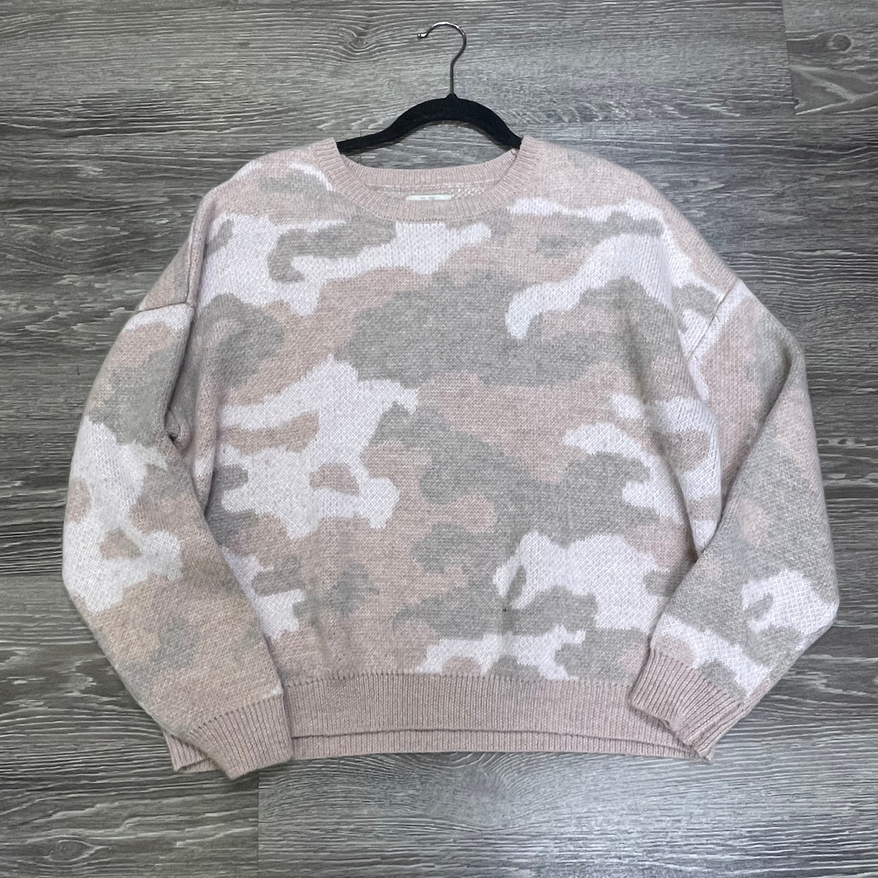 Lucky Brand Camo Crew Sweater - XL