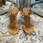 Load image into Gallery viewer, M Gemi Suede Fringe Wedges - Size 36.5
