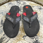 Load image into Gallery viewer, Coach Leather Monogram Flip Flops - Size 8.5
