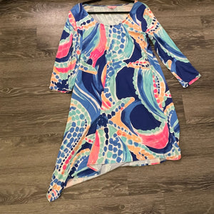 Lilly Pulitzer Wave Geo Print Long Sleeve Dress - XL