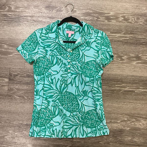 Lilly Pulitzer Birds collar shirt TOPS L