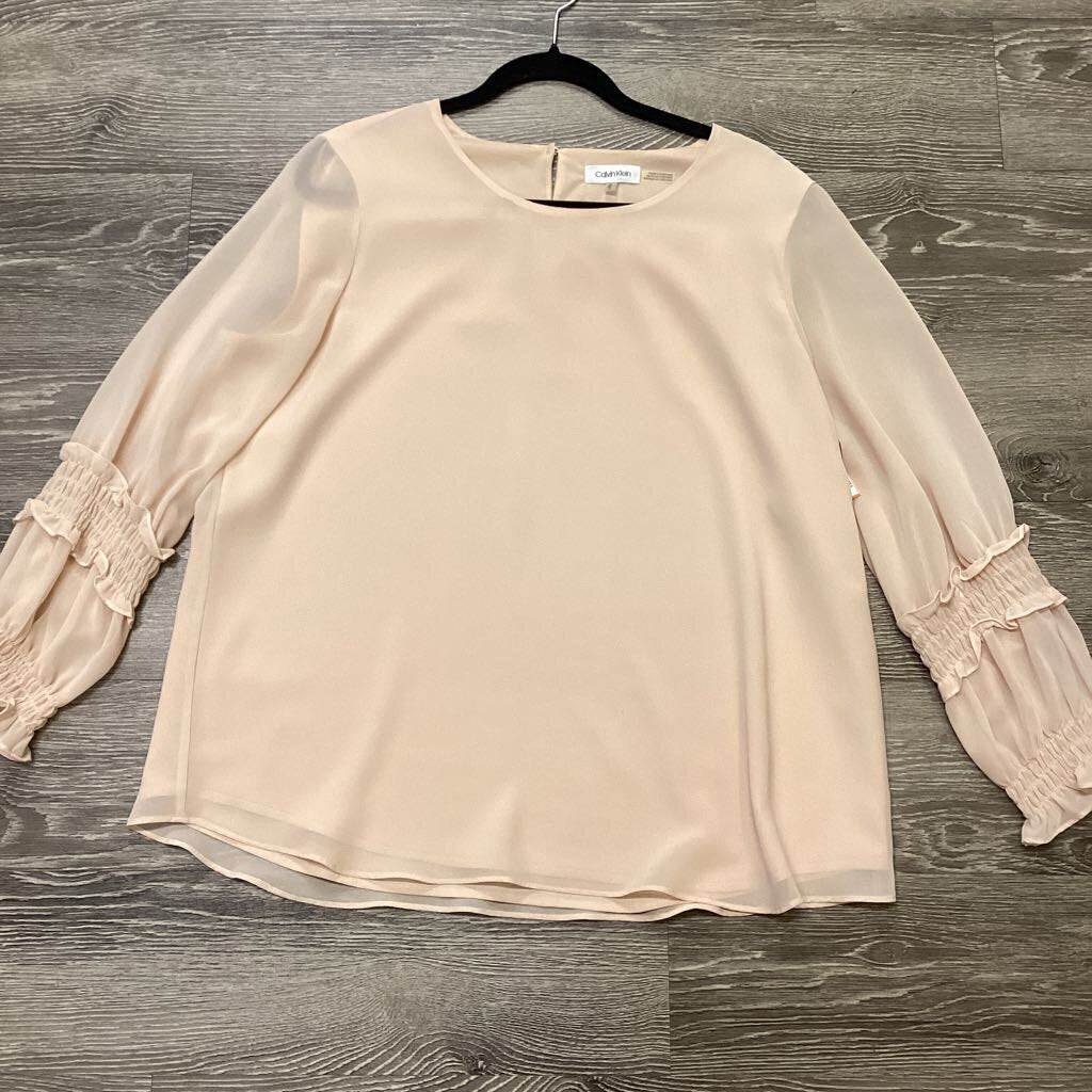 Calvin Klein gathered sleeves TOPS XL