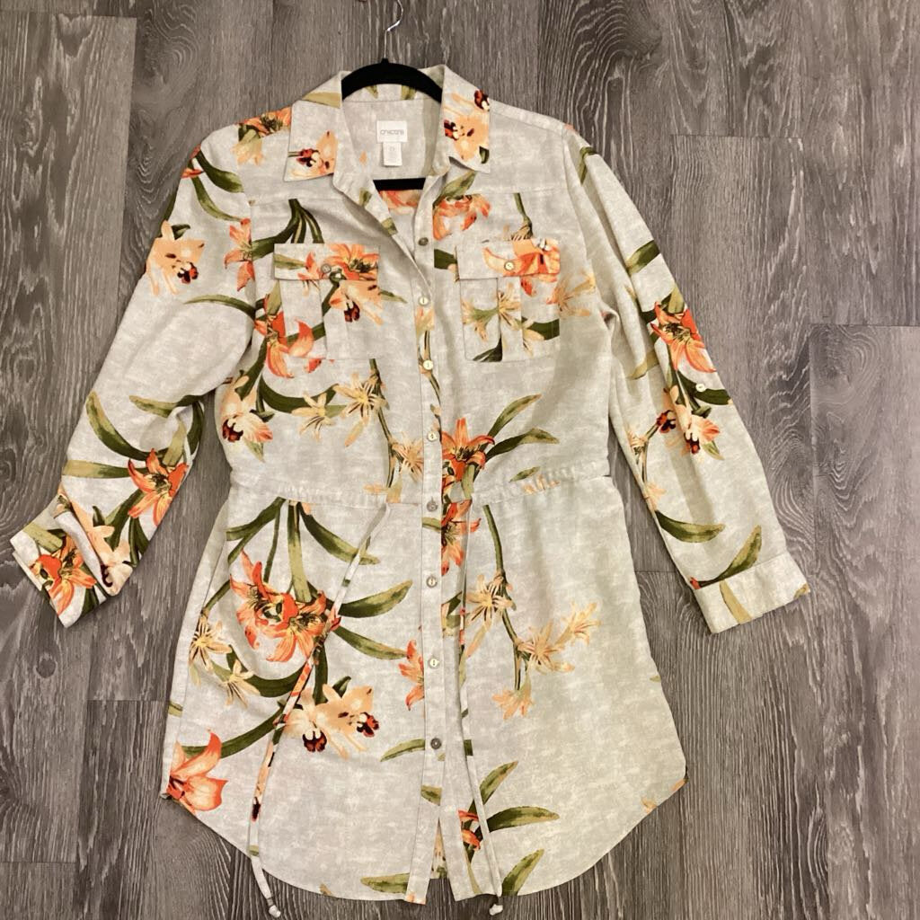 Chicos Chicos Floral Drawstring DRESSES 0