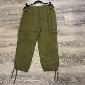 Anthropologie Satin Floral PANTS M
