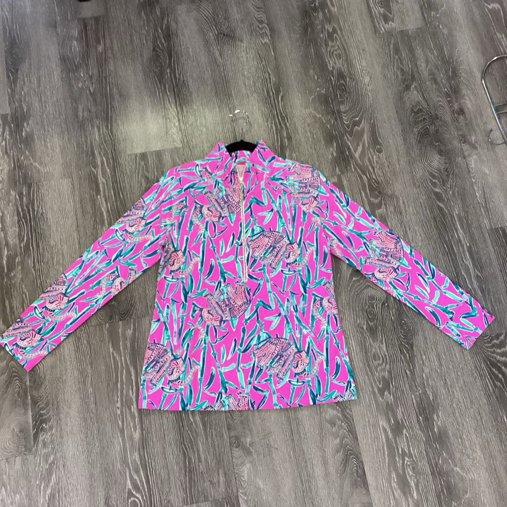 Lilly Pulitzer NWT 1/4 Zip Elephant TOPS M