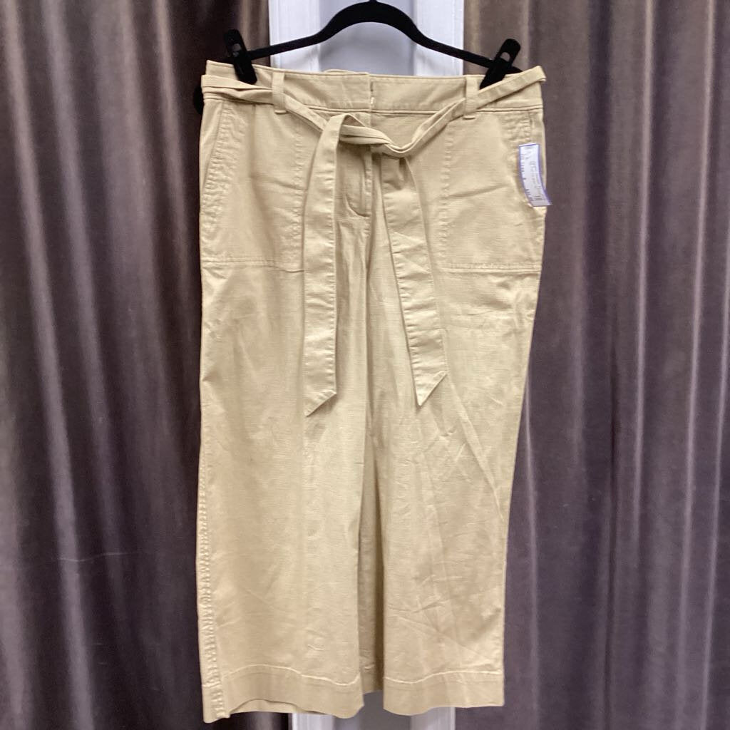 Talbots NWT Crop Tie Waist PANTS 8