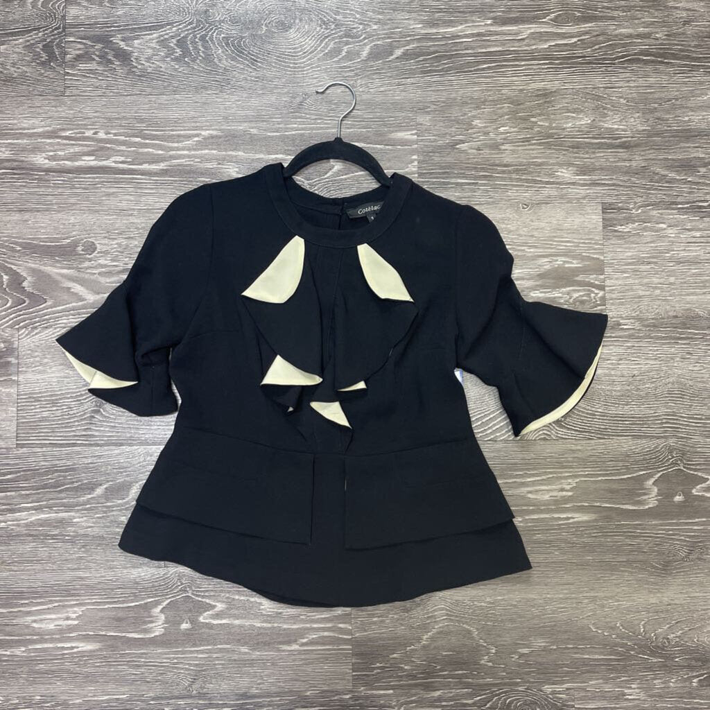 Cotelac Crepe Peblum/Ruffle TOPS Small