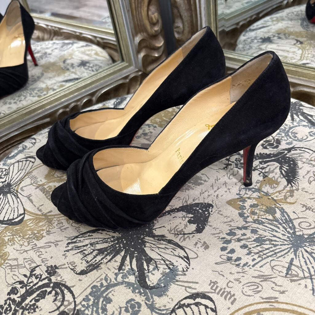 Christian Louboutin Suede Peep Toe SHOES 39.5