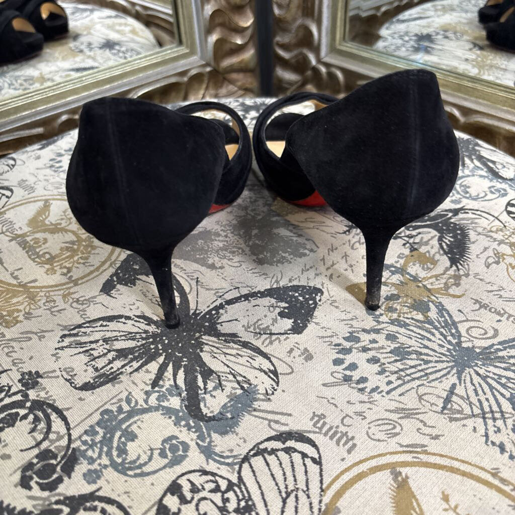 Christian Louboutin Suede Peep Toe SHOES 39.5