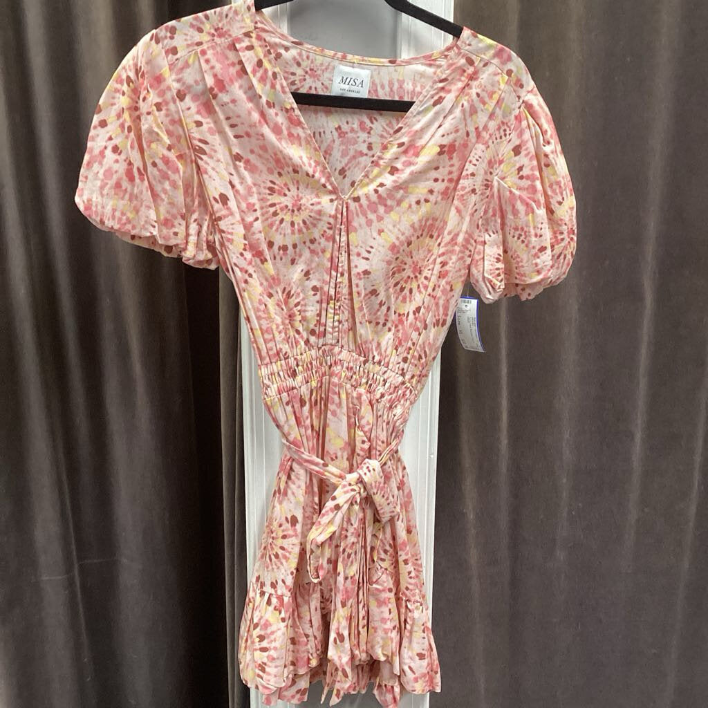 MISA Patterned Balloon Sleeve DRESSES XS