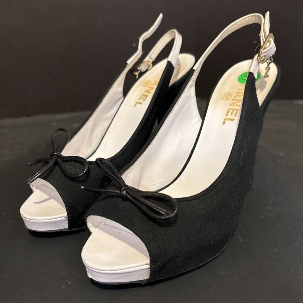 Chanel Linen Bow SHOES 37