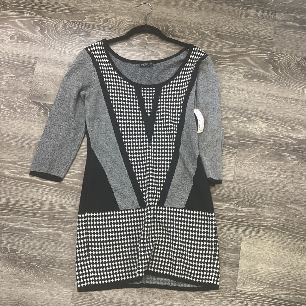 Venus Knit Printed 3/4 Sleeve DRESSES M