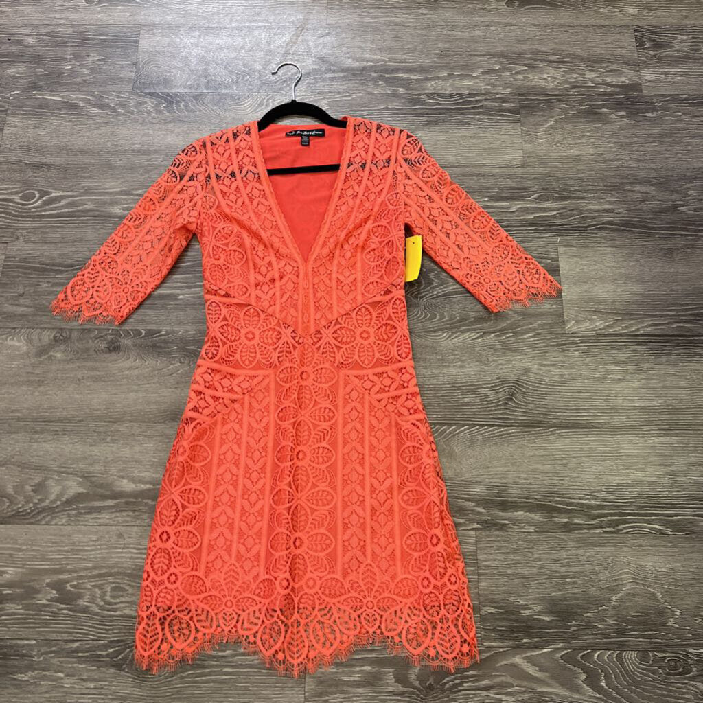 For the love of lemons Lace Overlay 3/4 Sleeve DRESSES XS