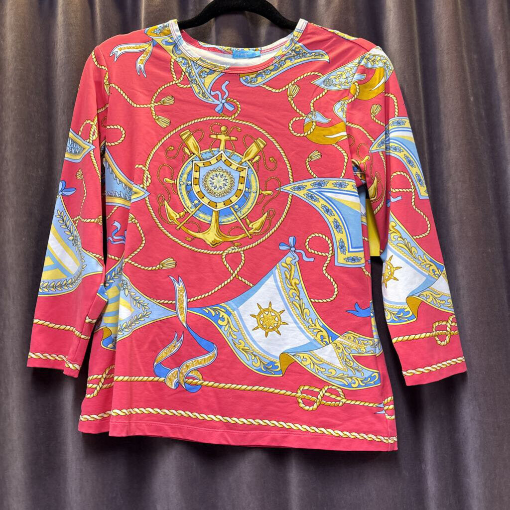 J Mclaughin 3/4 Sleeve Printed TOPS M