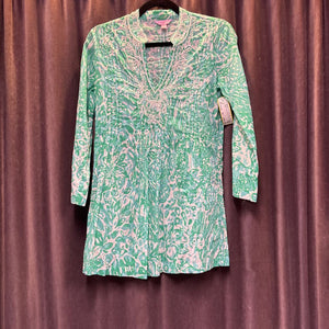 Lilly Pulitzer Printed Embroidered Front LS DRESSES XS