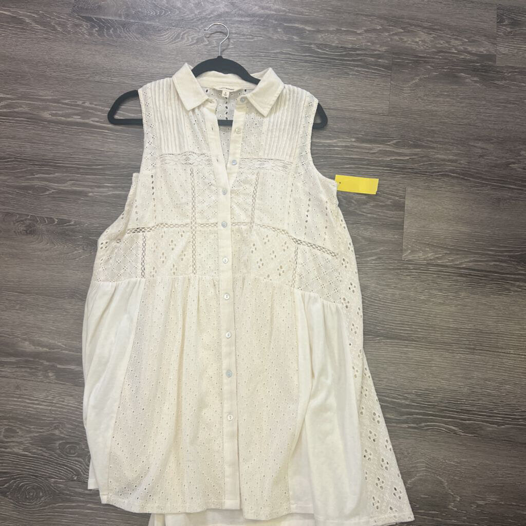 Lucky Brand Eyelet Collar DRESSES S