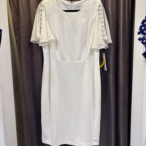 Calvin Klein Sheer Button Sleeve Sheath DRESSES 12