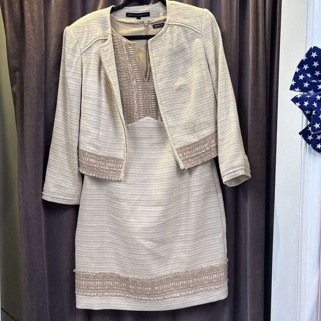 WHBM Dress w Jacket Embroidered SUITS 8