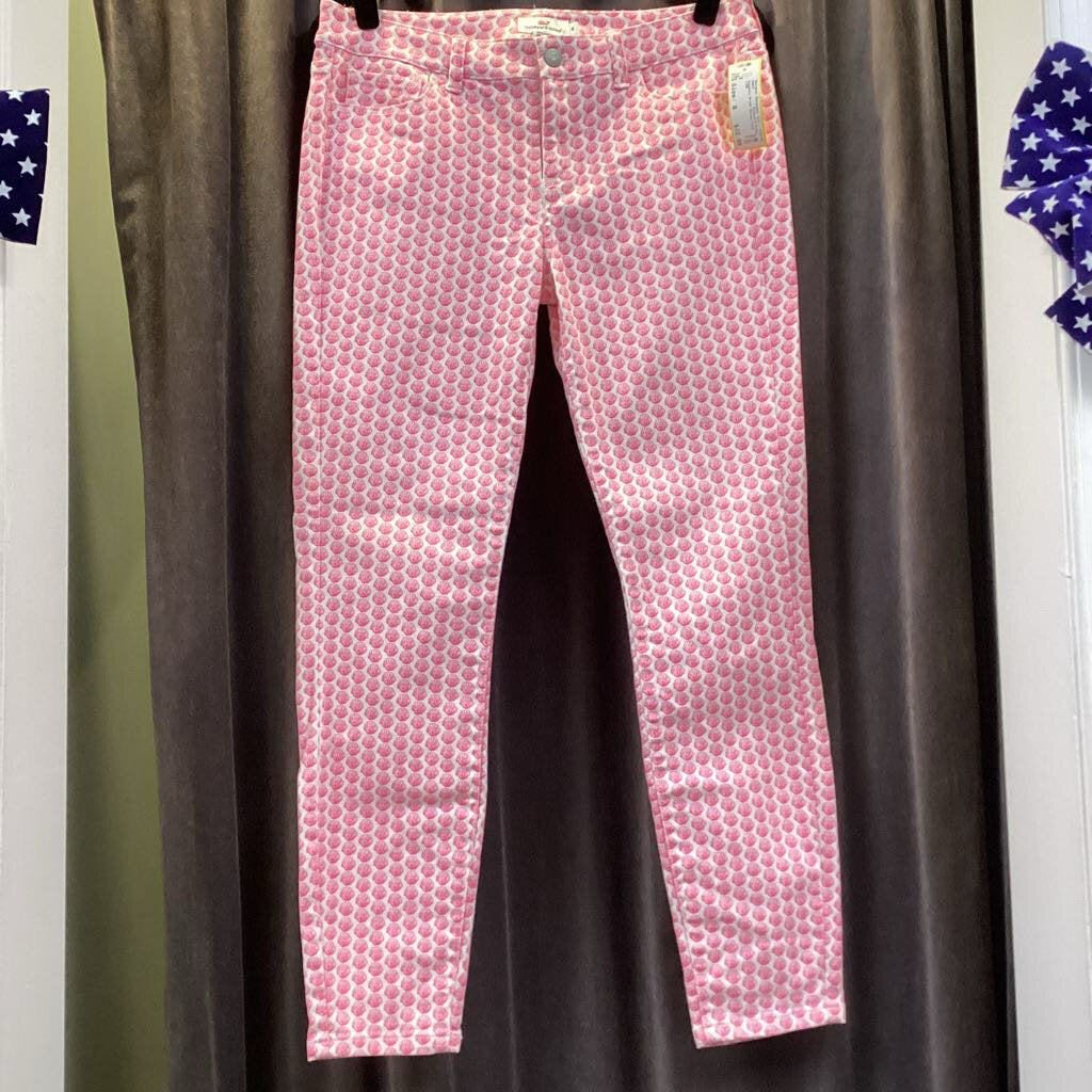 Vineyard Vines Seashell Print Skinny PANTS 8