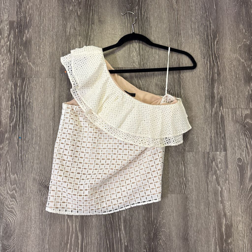 J Crew One Shoulder Textured TOPS 0