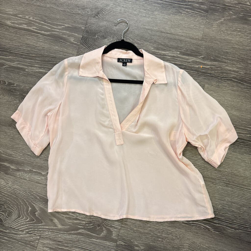 J Crew SS Cropped w Collar TOPS S