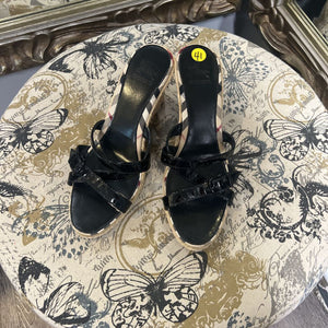 Burberry Patent Strappy Wedges SHOES 41