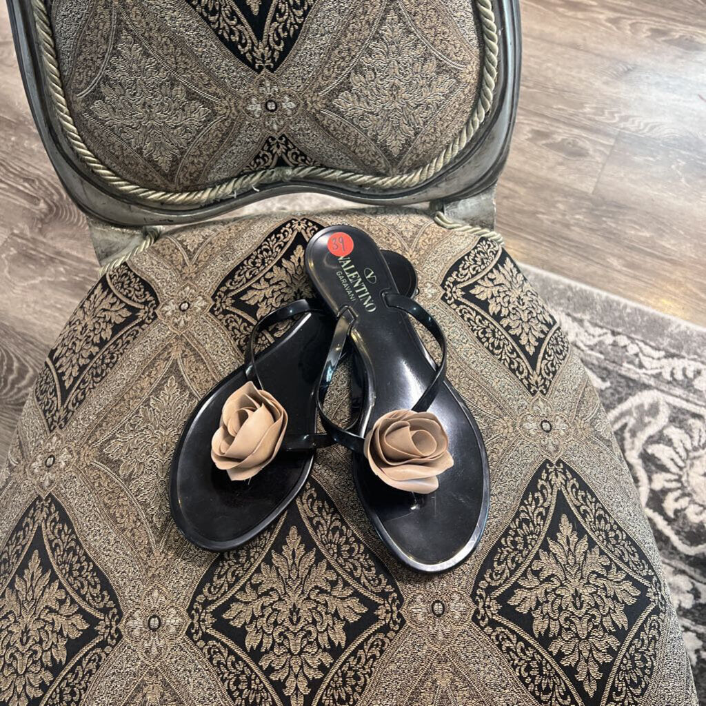 Valentino Flower Rubber FlipFlops SHOES 39