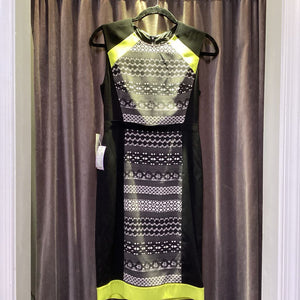 BCBGMaxazria NWT Neon Panel Patterned DRESSES 4