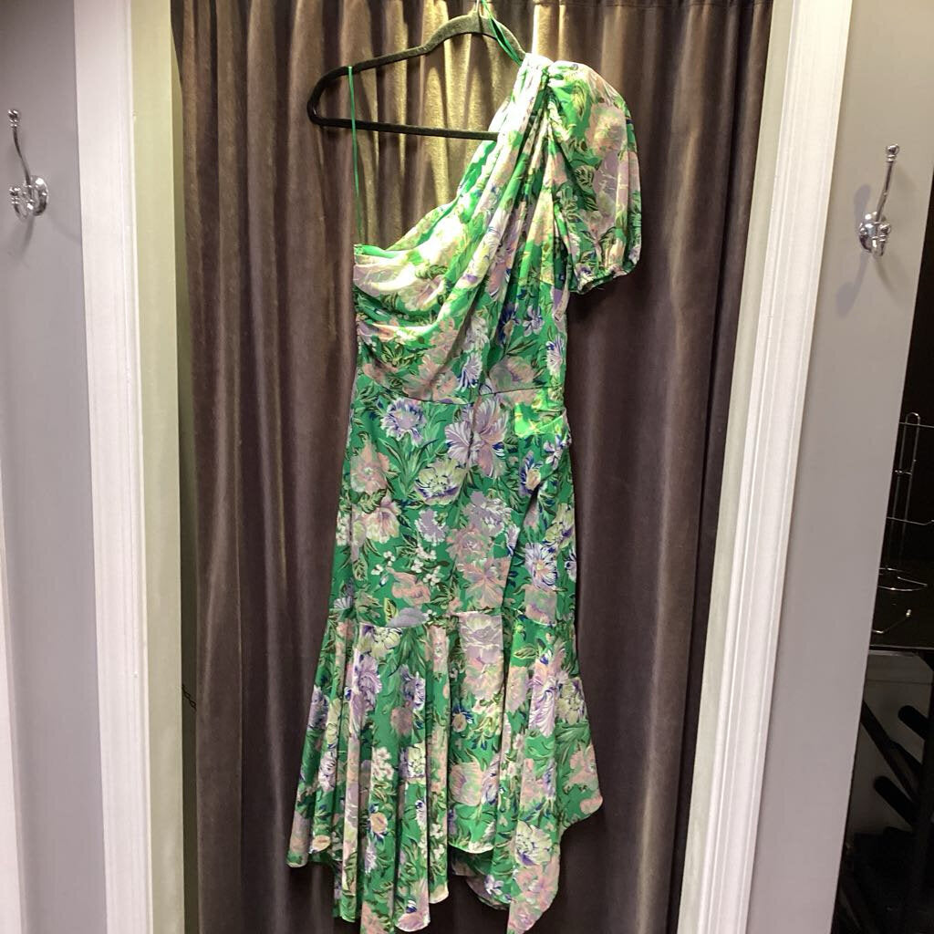 ASTR One Shoulder Floral Midi DRESSES M