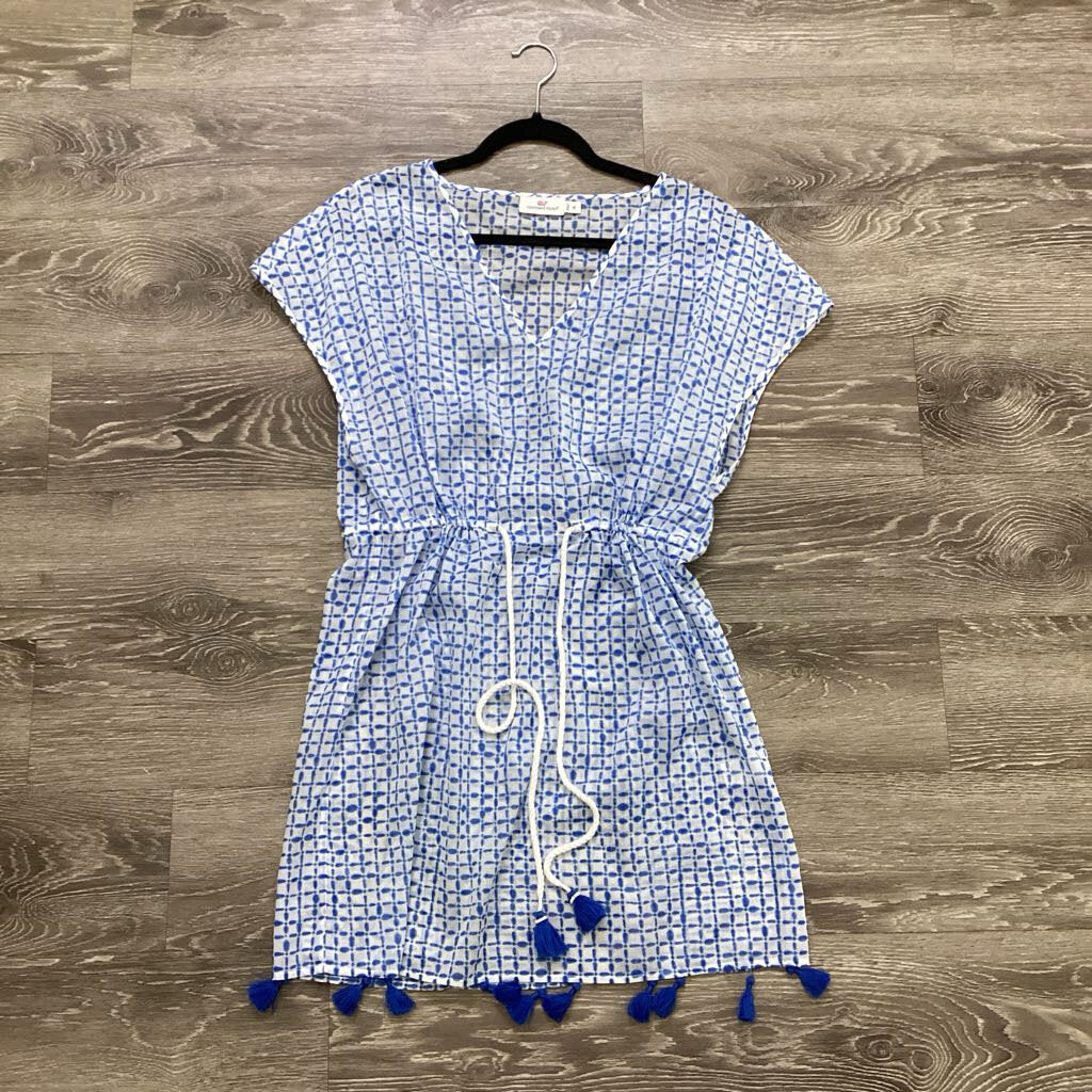 Vineyard Vines Patterned Vneck Tassel Bottom DRESSES M