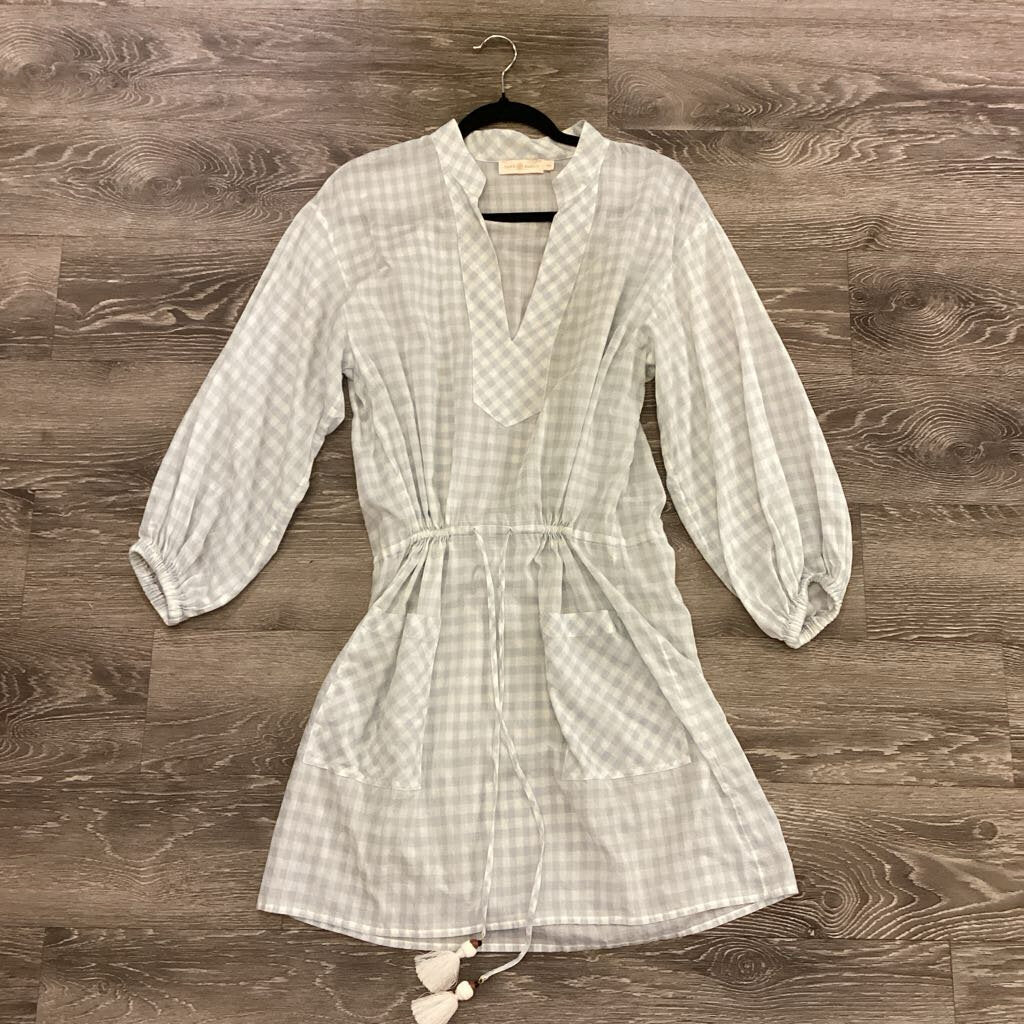 Tory Burch Gingham LS w Pockets DRESSES M