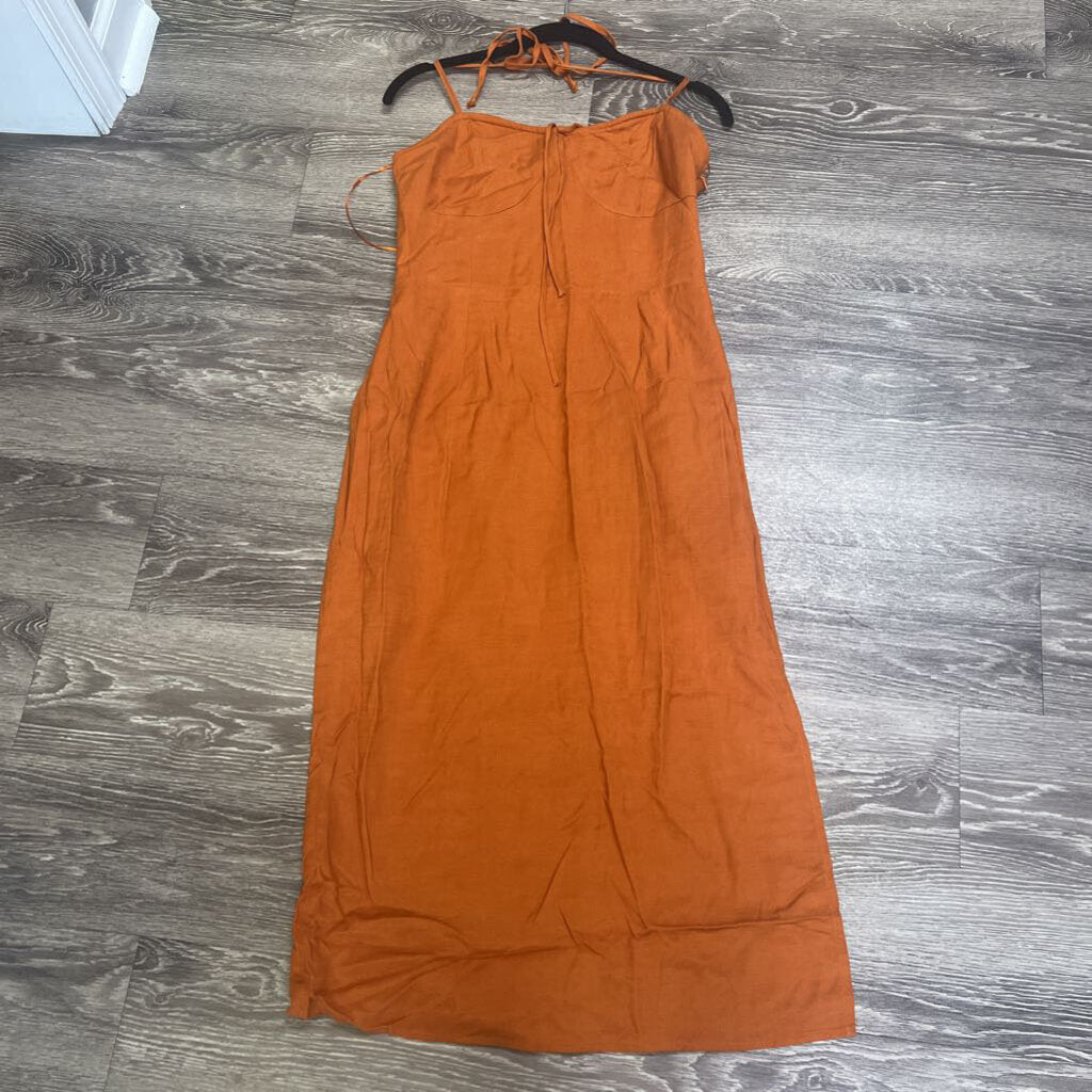 Crescent NWT Linen Spaghetti Strap Maxi DRESSES M