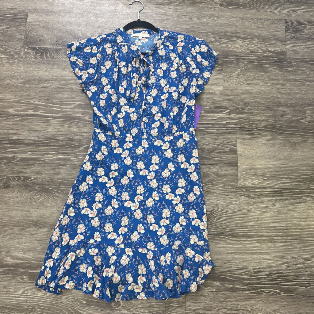 Olivaceous Floral Tie Neck SS DRESSES S