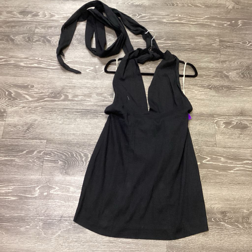 Free People NWT Linen Halter Long Ties DRESSES M