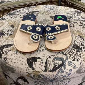 Jack Rogers Classic Flip Flop Leather SHOES 7.5